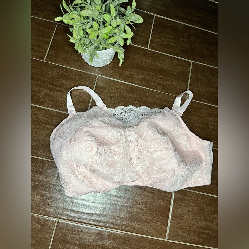 Comfort Choice pink lace cami bra sz 52 G